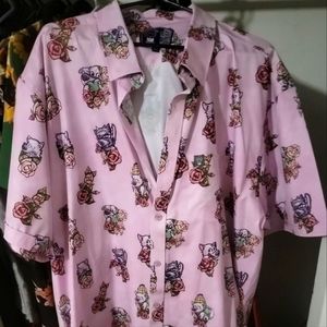 Vintage Pink Floral Dog Button